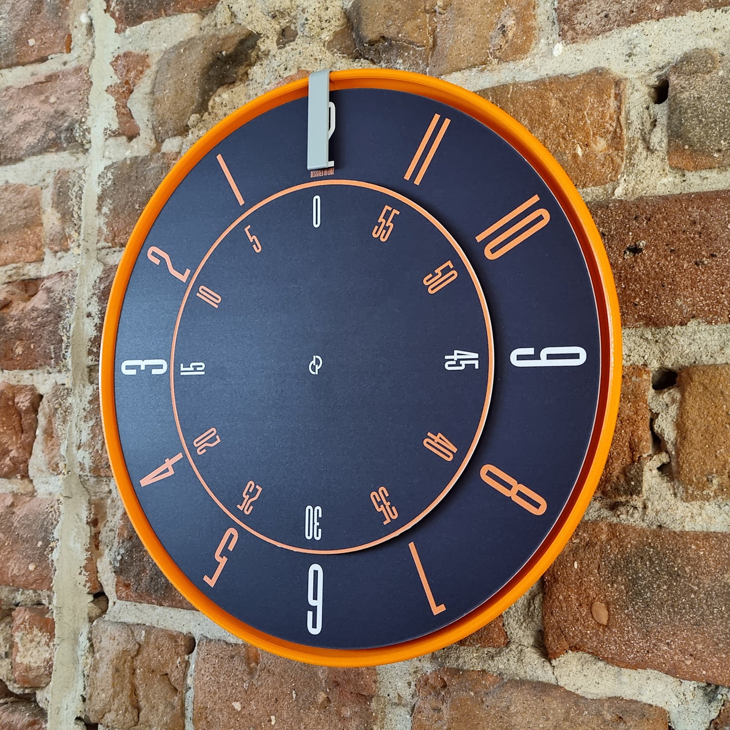 FIRST Medium Orange/Grey/DBO #1 Wall Clock