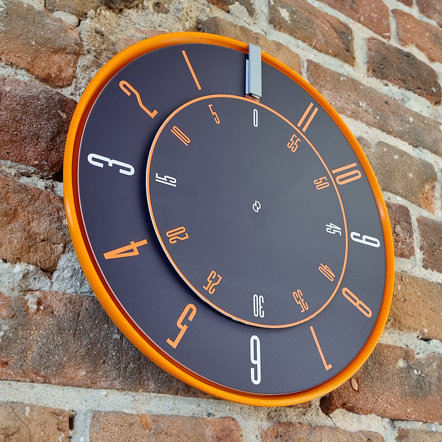 FIRST Medium Orange/Grey/DBO #1 Wall Clock