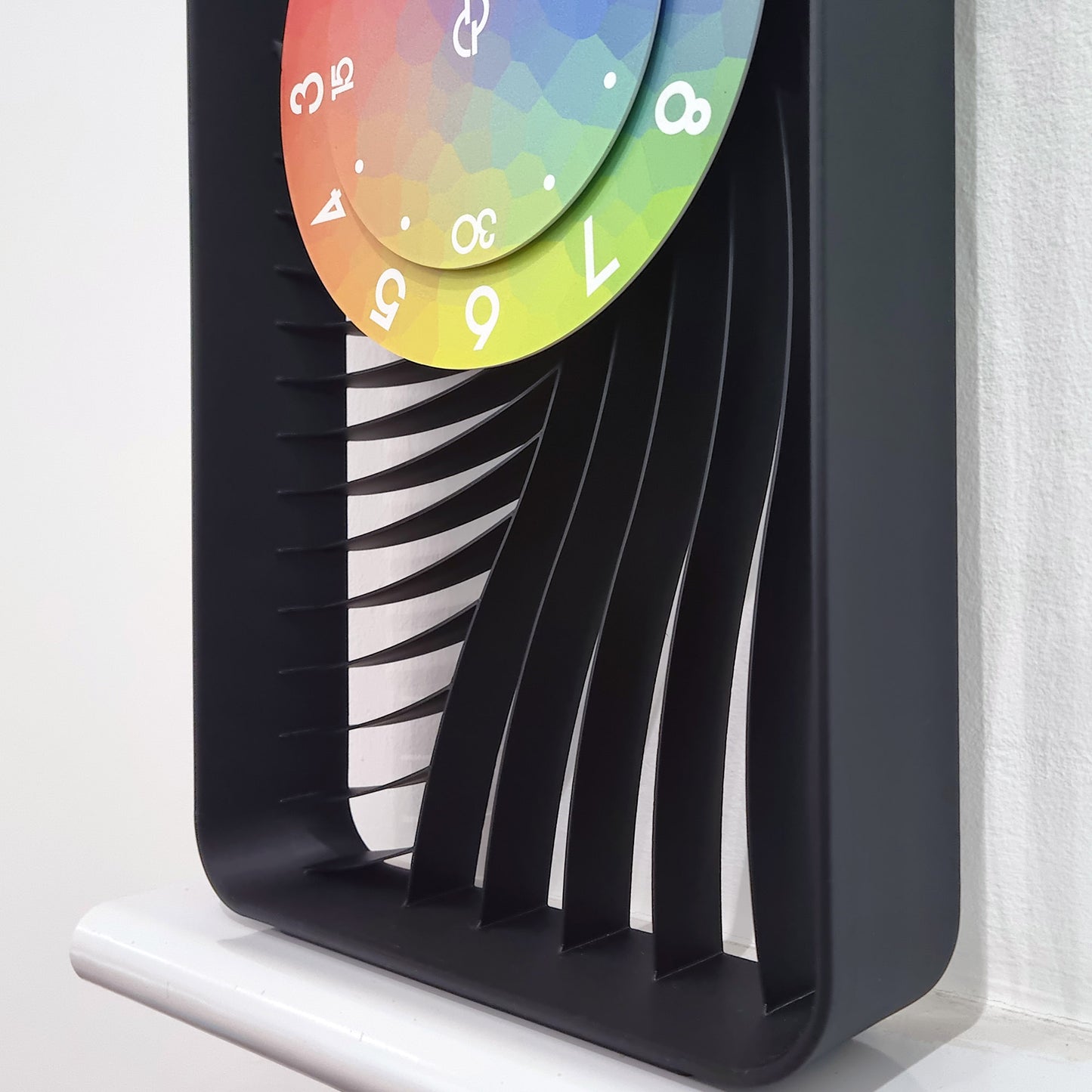 CUBE Small Black/Black/Mosaic Shelf Clock