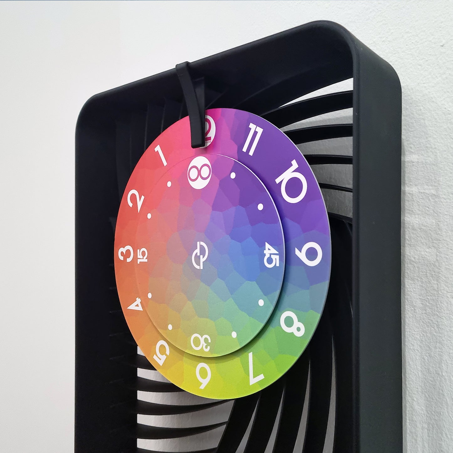 CUBE Small Black/Black/Mosaic Shelf Clock