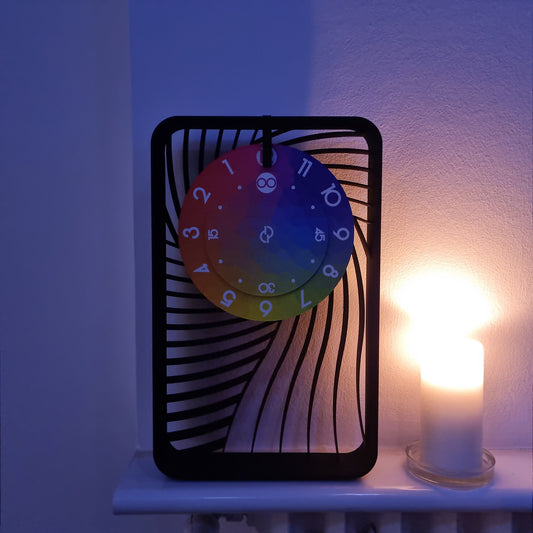 CUBE Small Black/Black/Mosaic Shelf Clock