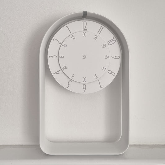 FLOW Small White/Grey/White Shelf Clock
