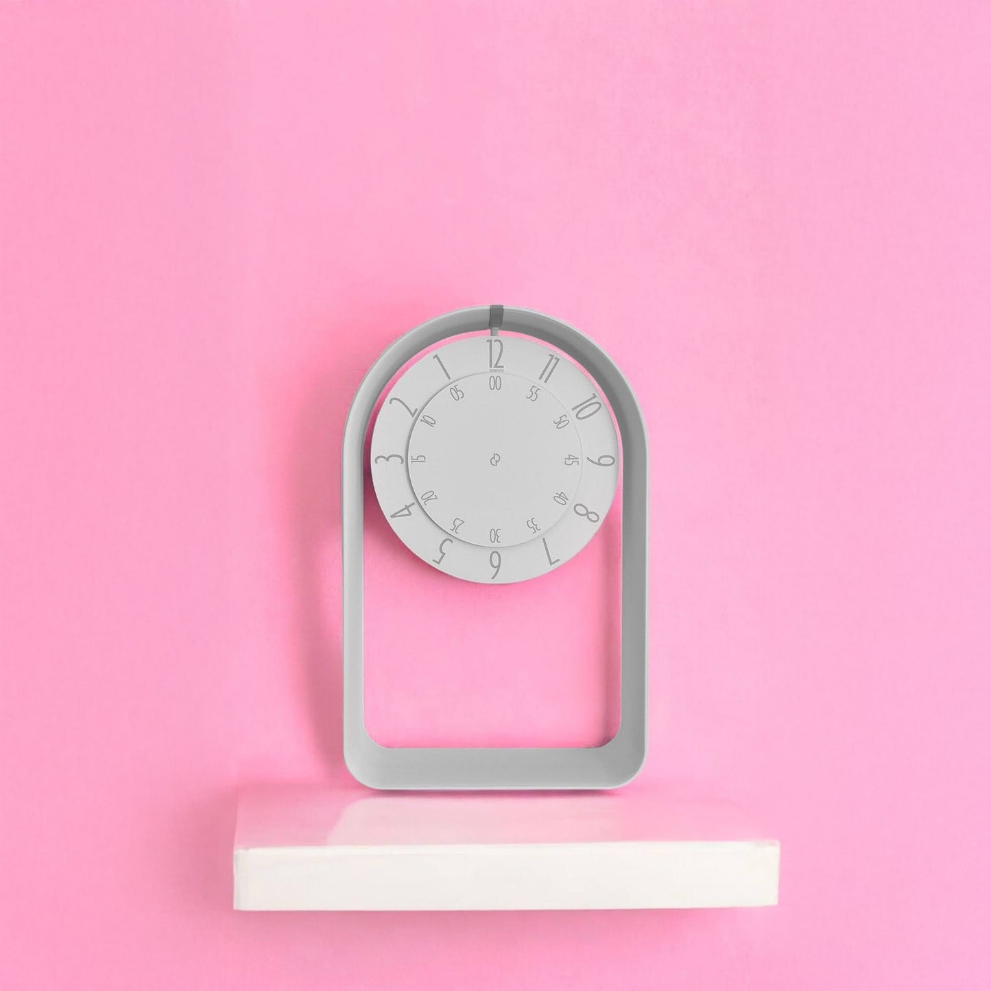 FLOW Small White/Grey/White Shelf Clock