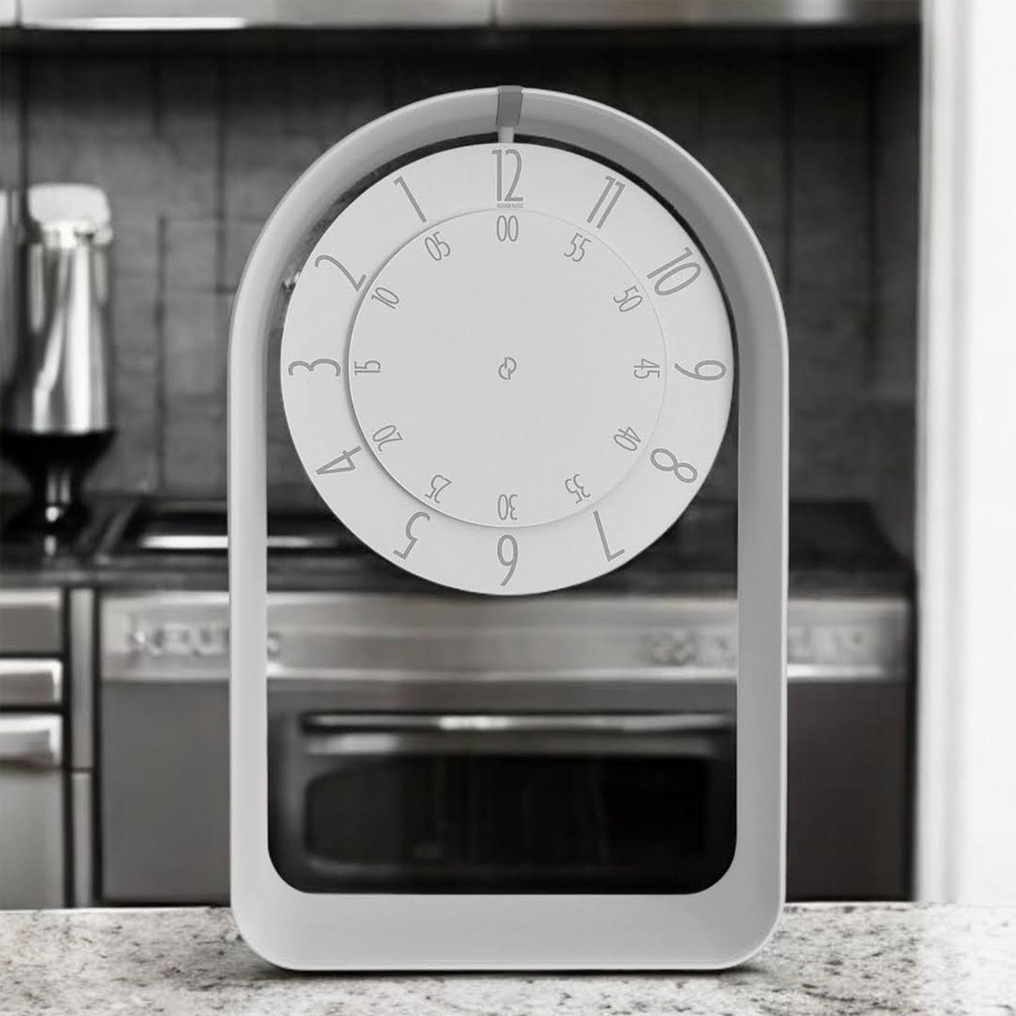 FLOW Small White/Grey/White Shelf Clock