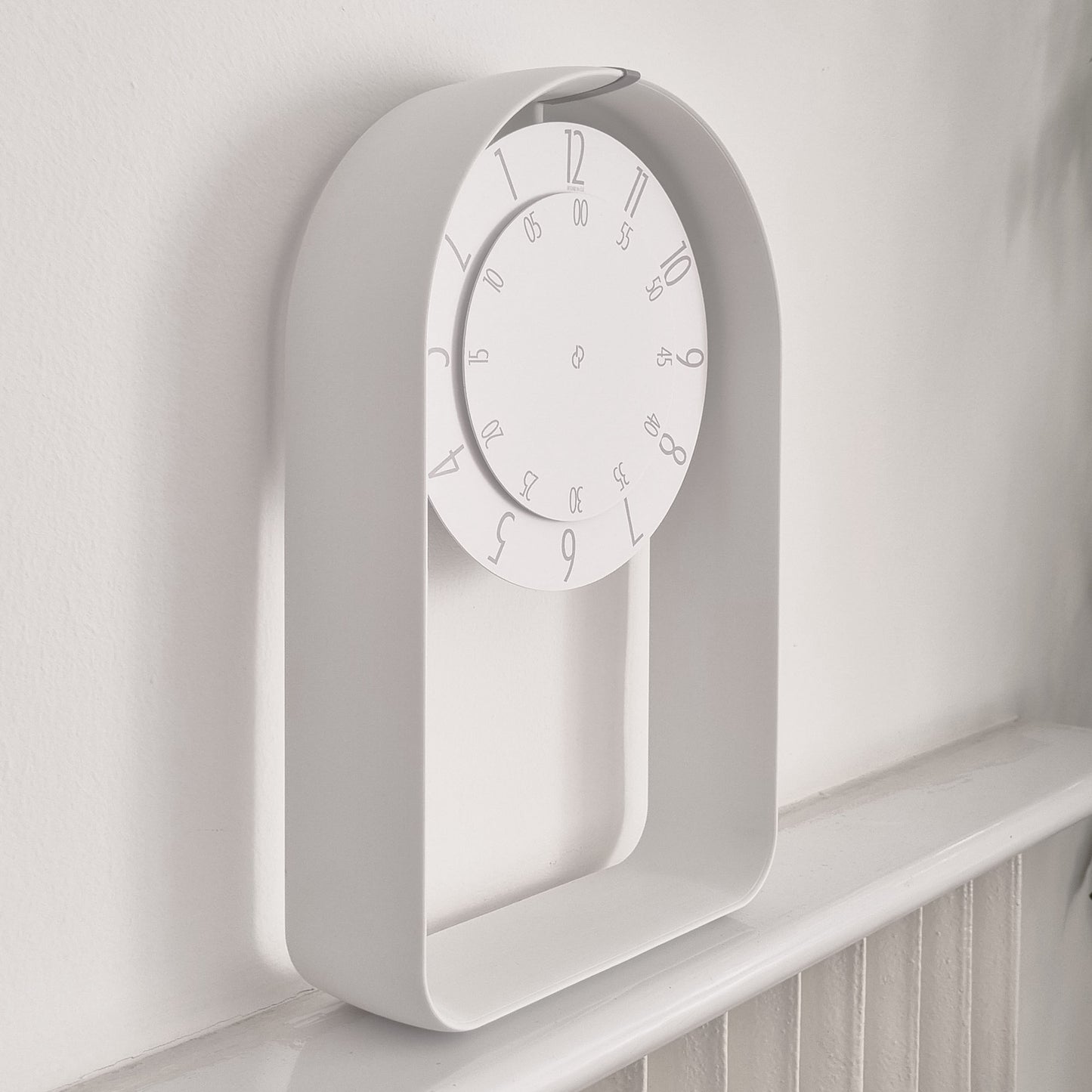 FLOW Small White/Grey/White Shelf Clock