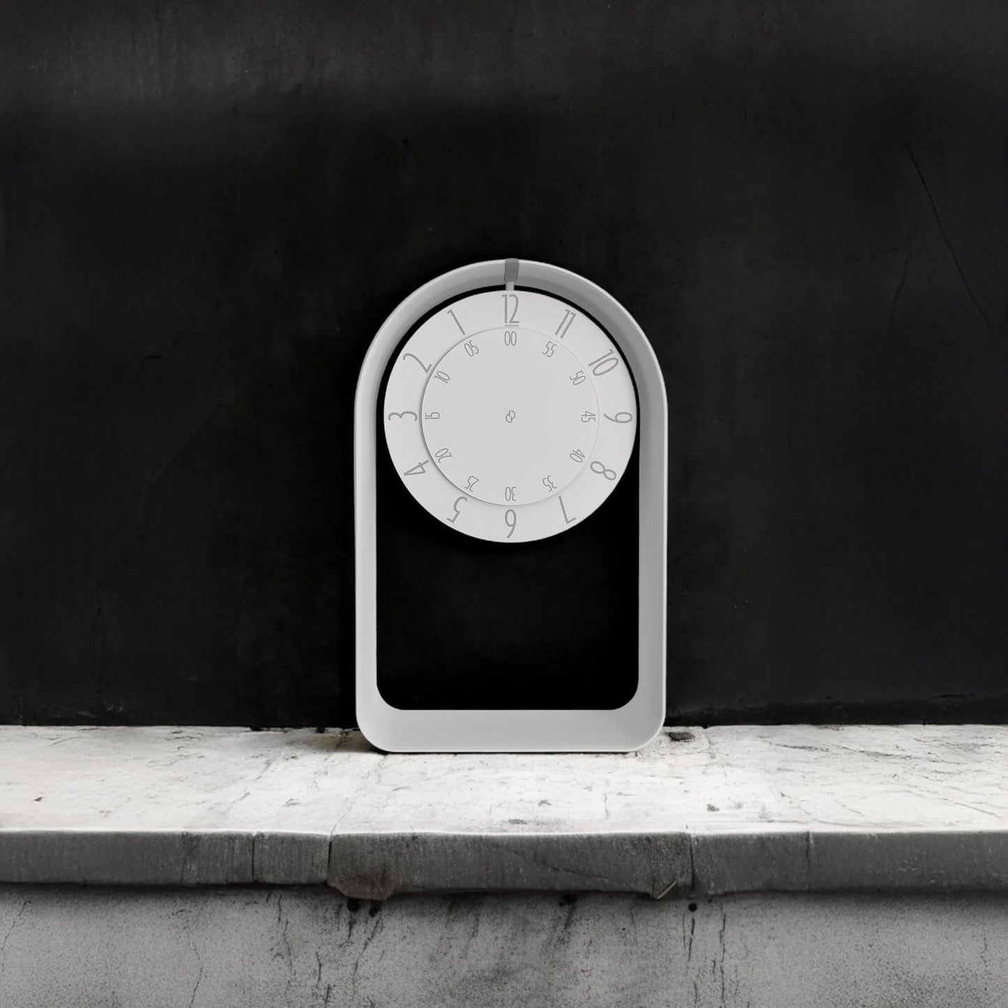 FLOW Small White/Grey/White Shelf Clock