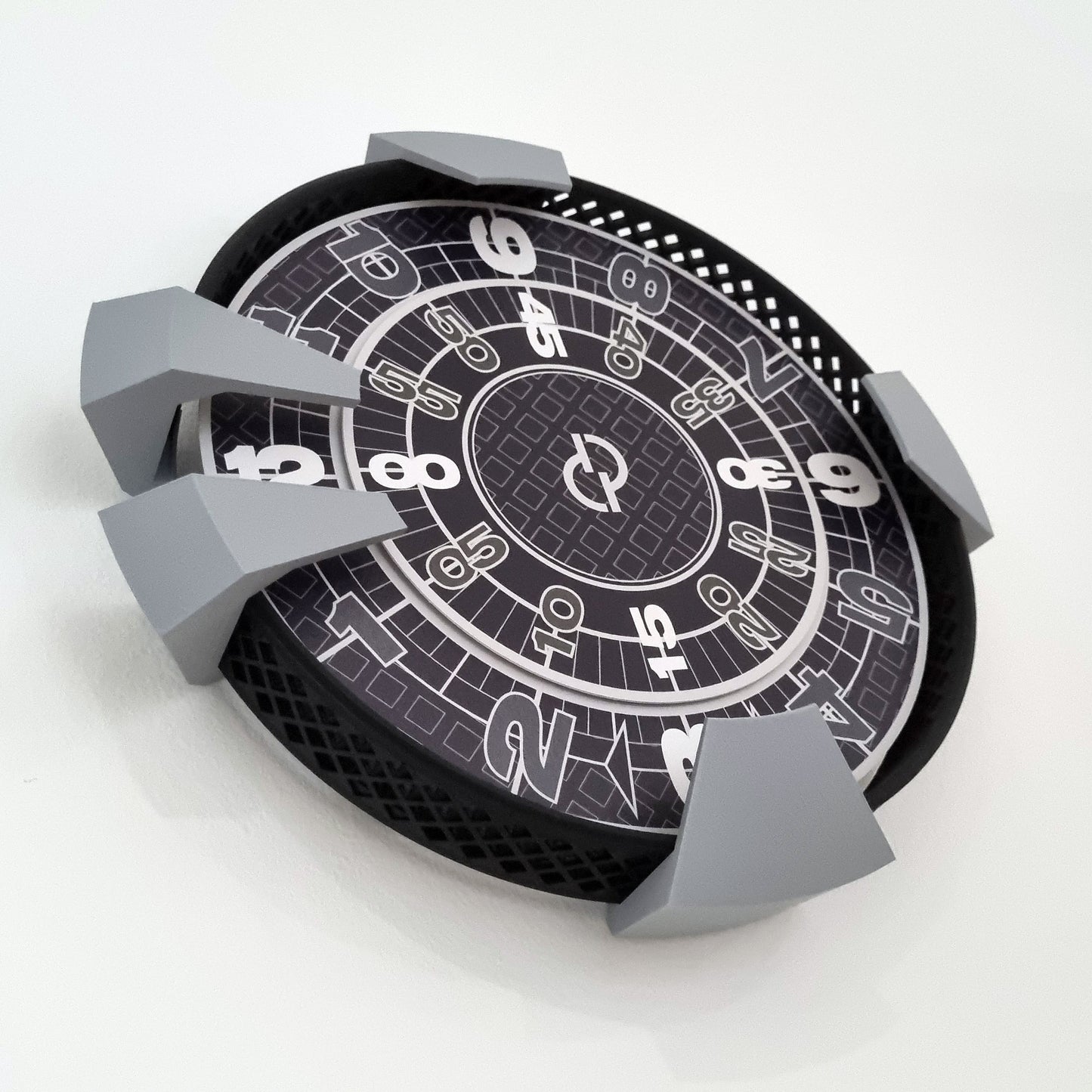 SHOCKWAVE Medium Black/Grey Wall Clock