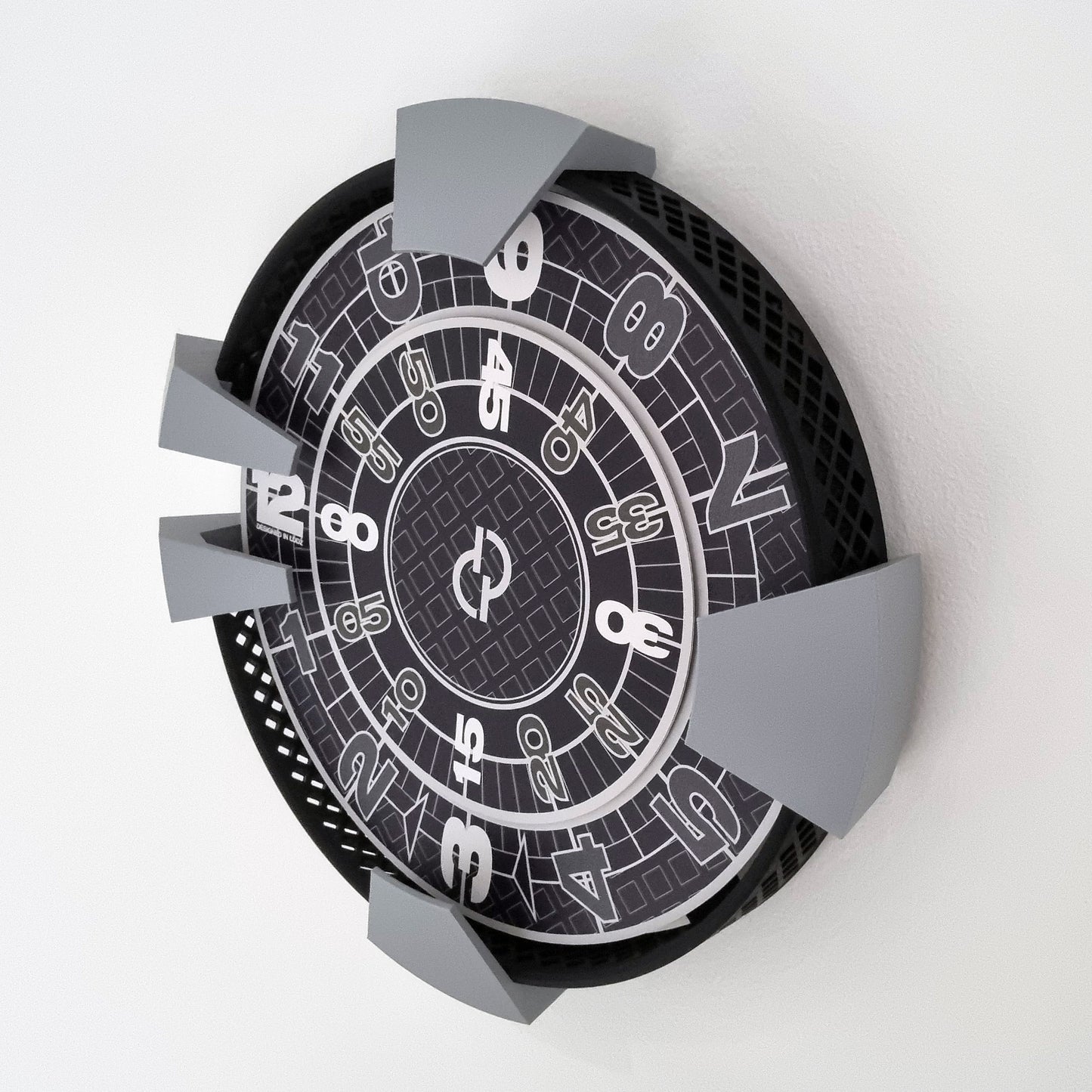 SHOCKWAVE Medium Black/Grey Wall Clock