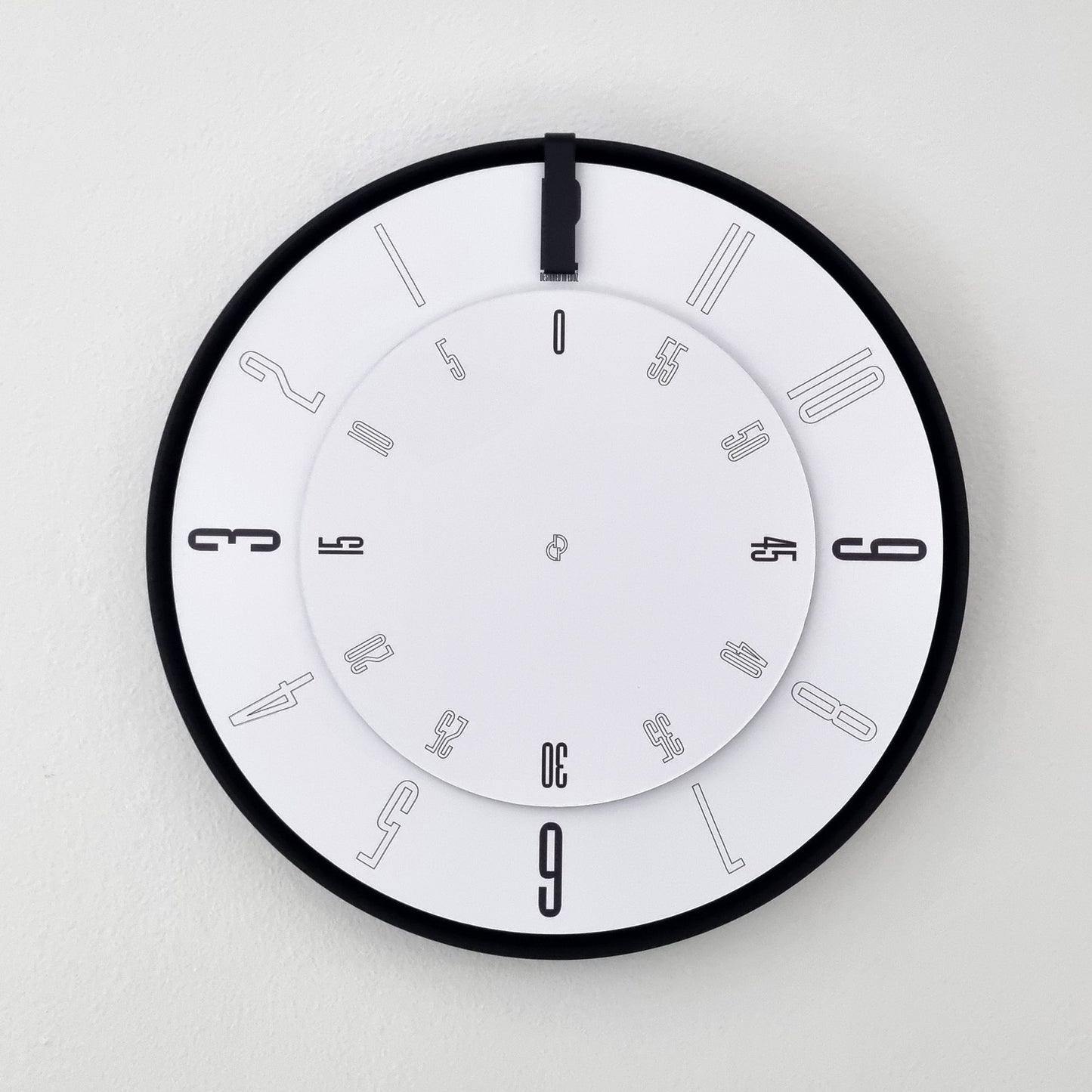 FIRST Medium Black/Black/White Wall Clock