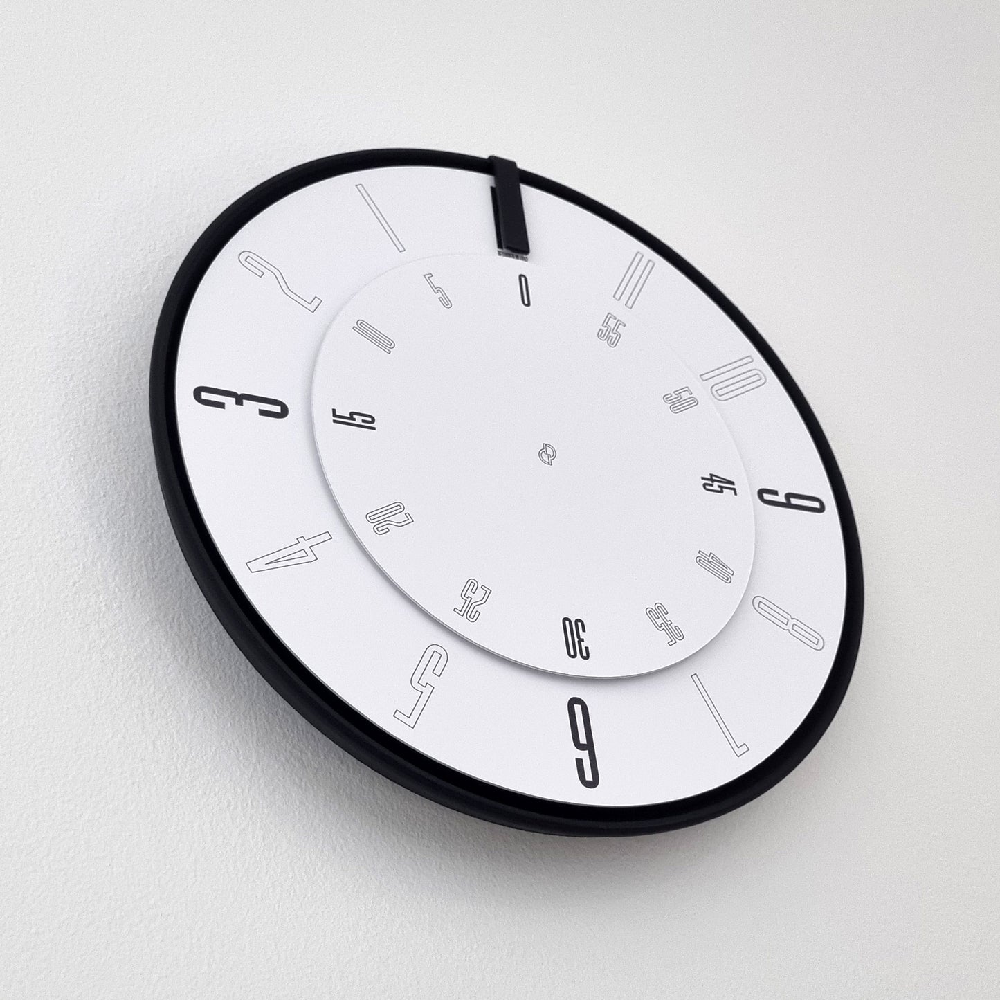 FIRST Medium Black/Black/White Wall Clock