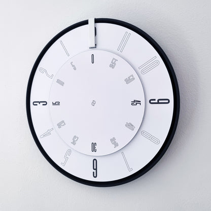 FIRST Medium Black/White/White Wall Clock