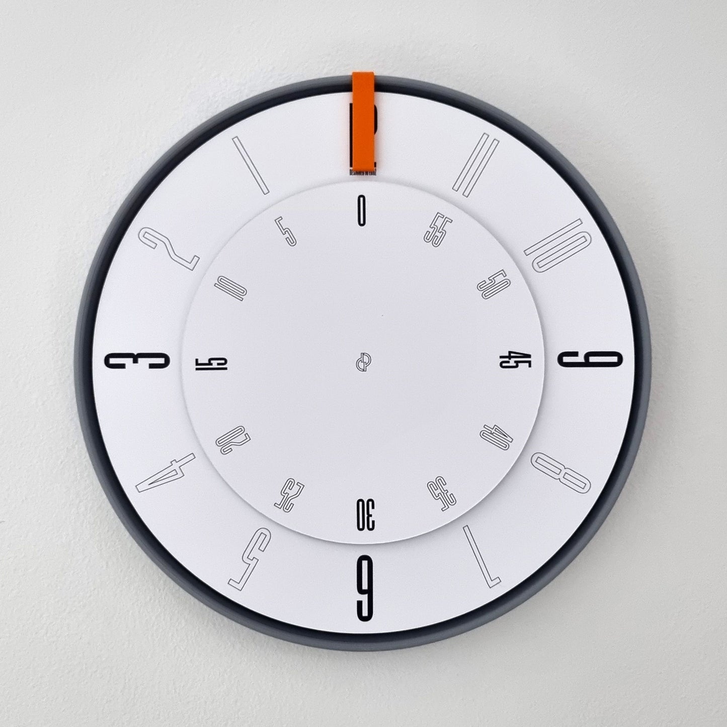 FIRST Medium Grey/Orange/White Wall Clock