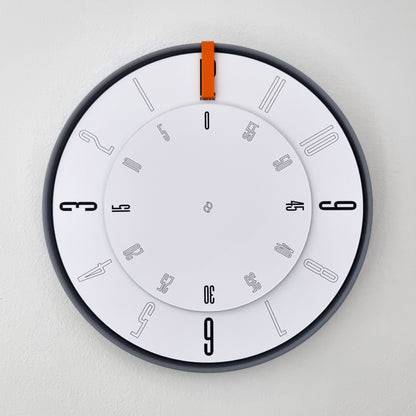 FIRST Medium Grey/Orange/White Wall Clock