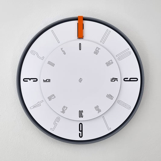 FIRST Medium Grey/Orange/White Wall Clock