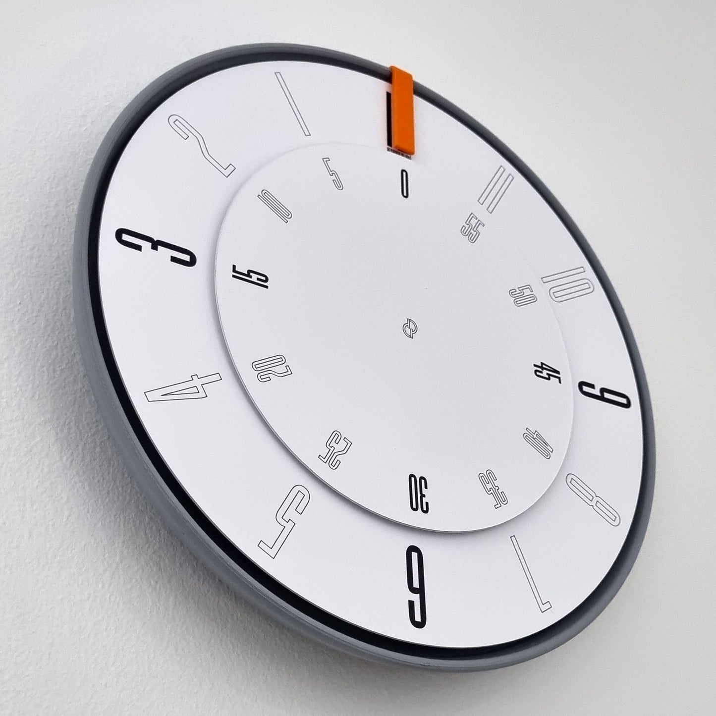 FIRST Medium Grey/Orange/White Wall Clock