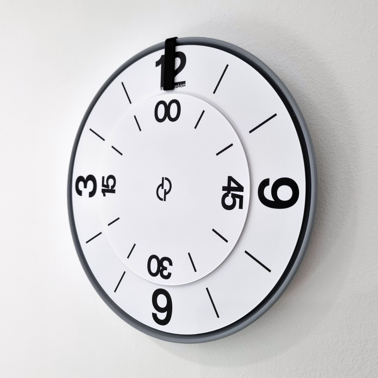 FIRST Medium Grey/Black/White #3 Wall Clock