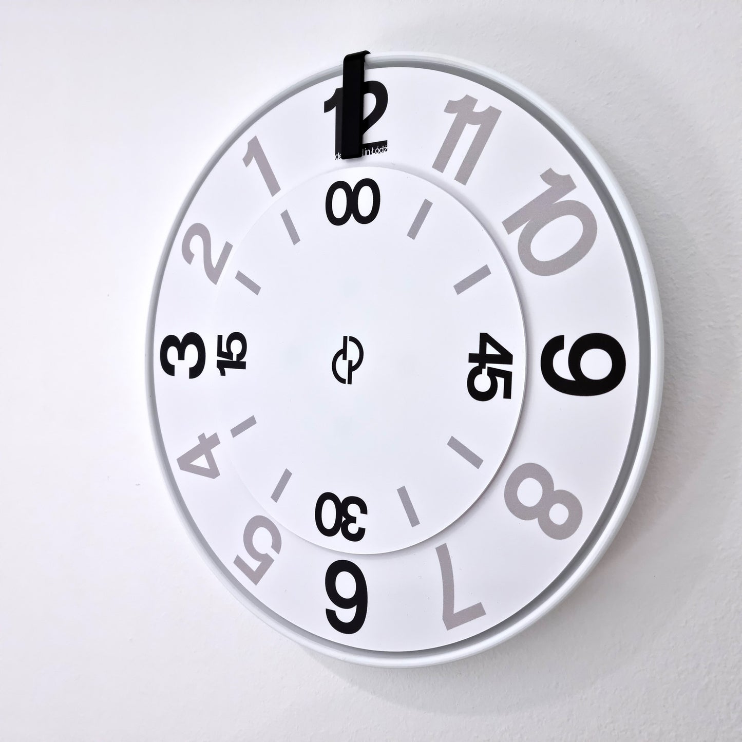 FIRST Medium White/Black/White #3 Wall Clock