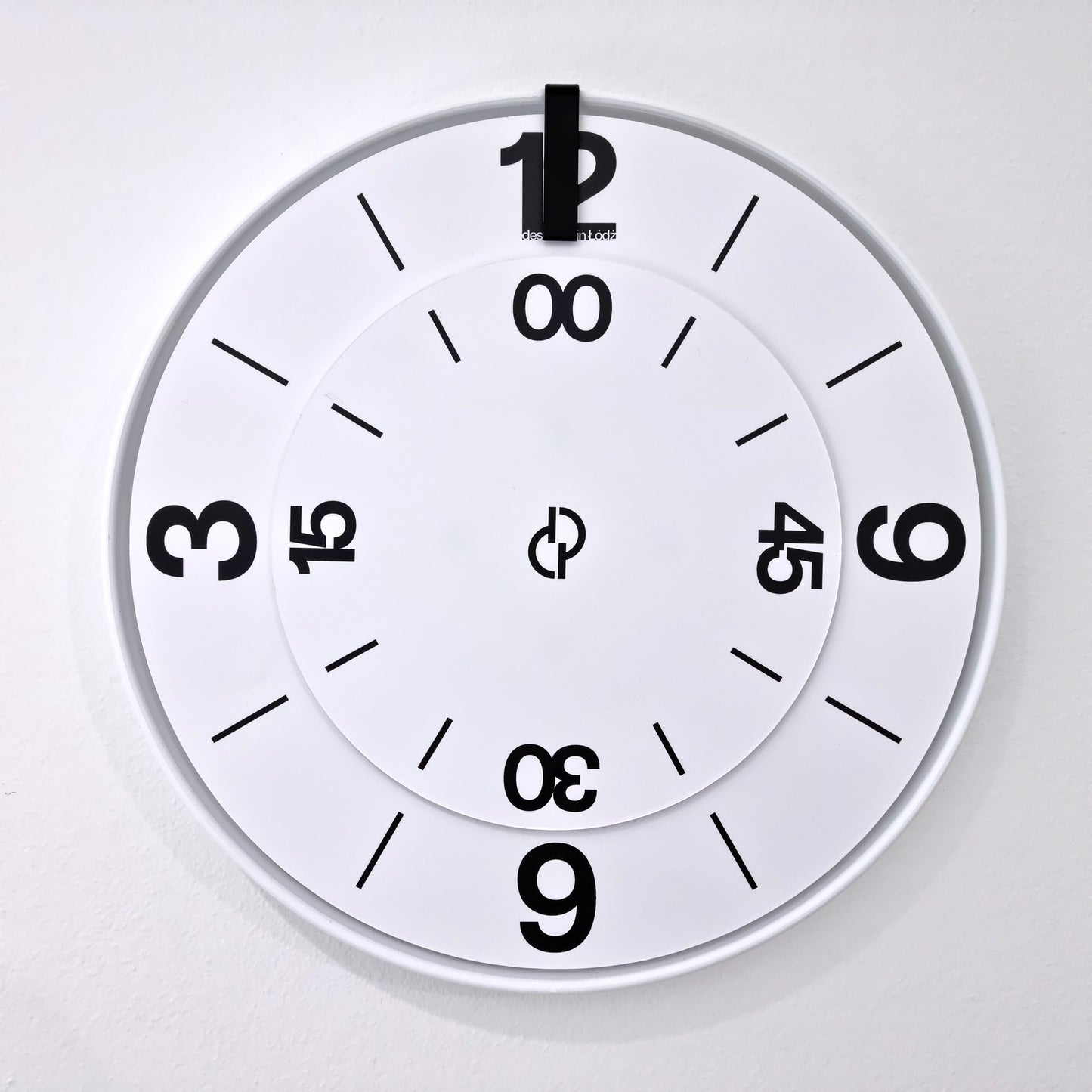 FIRST Medium White/Black/White #4 Wall Clock