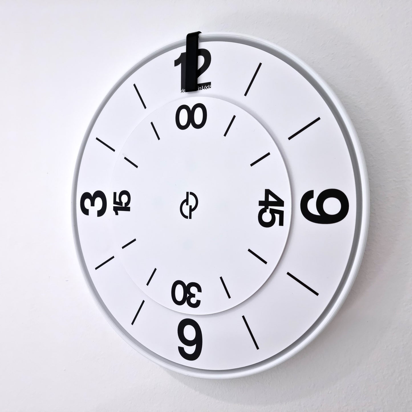 FIRST Medium White/Black/White #4 Wall Clock