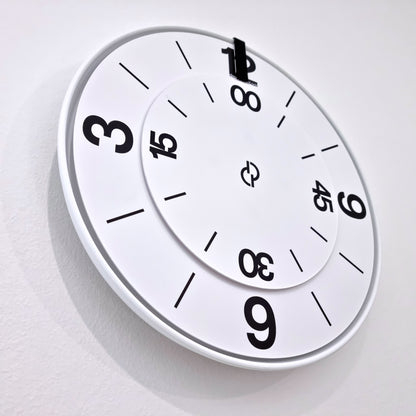 FIRST Medium White/Black/White #4 Wall Clock