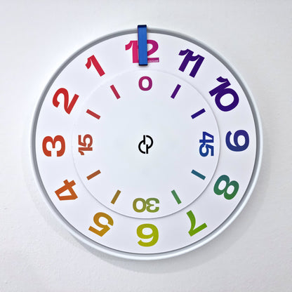 FIRST Medium White/RndBlue/Rainbow Wall Clock