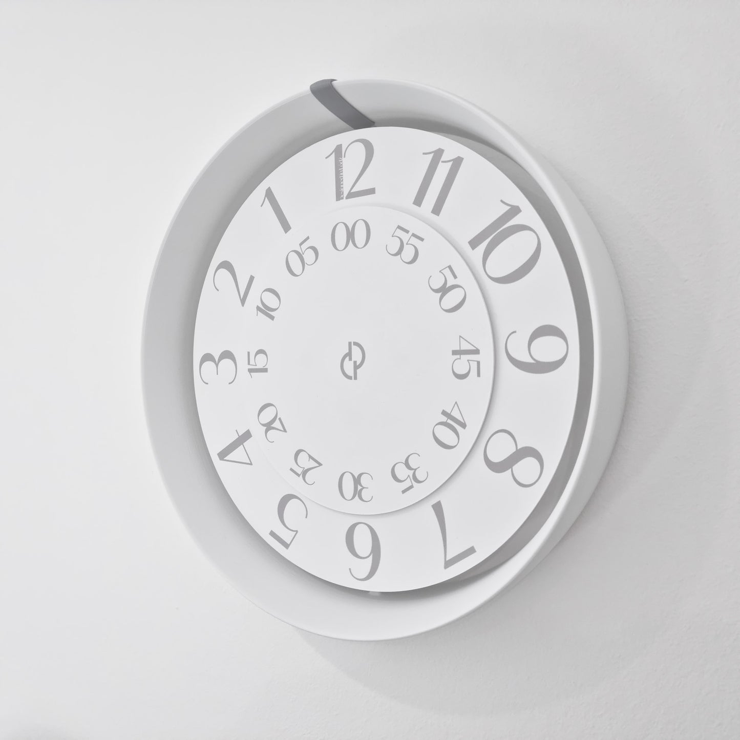 FLOW Medium White/Grey/White #2 Wall Clock