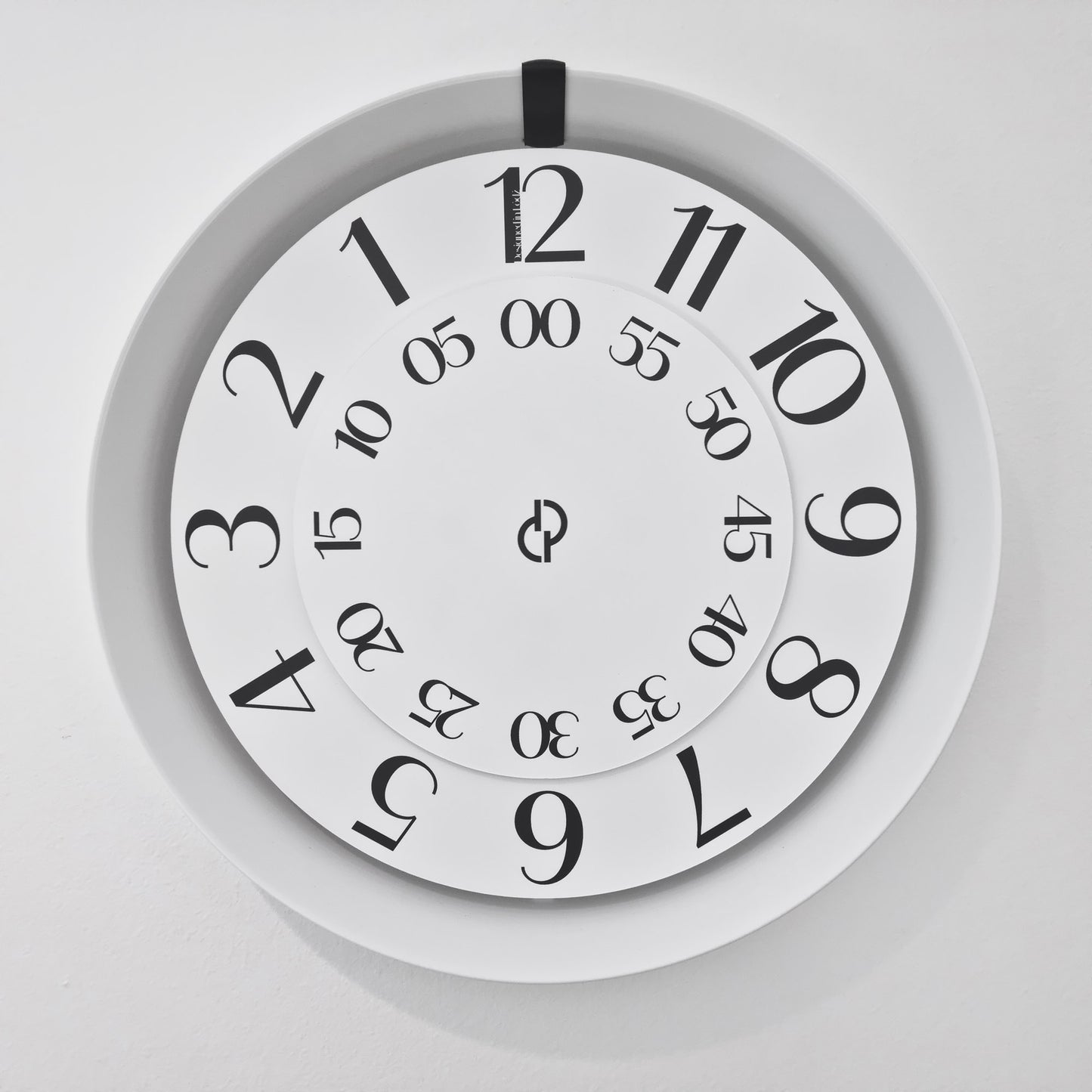 FLOW Medium White/Black/White #1 Wall Clock