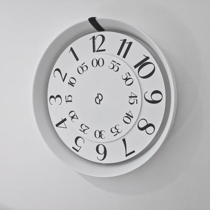 FLOW Medium White/Black/White #1 Wall Clock