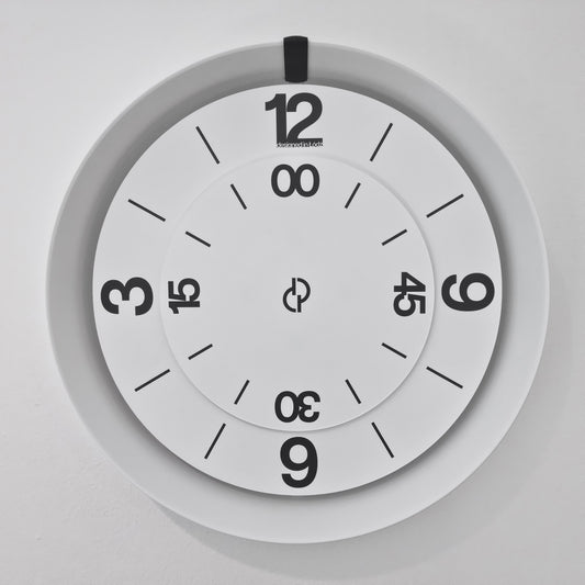 FLOW Medium White/Black/White #2 Wall Clock