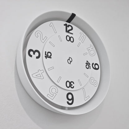 FLOW Medium White/Black/White #3 Wall Clock