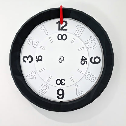 LOWPOLY1 Medium Black/Red/White #1 Wall Clock