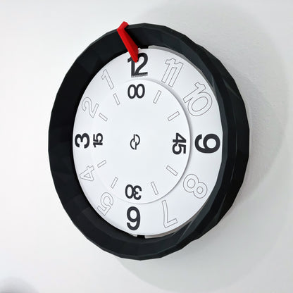 LOWPOLY1 Medium Black/Red/White #1 Wall Clock