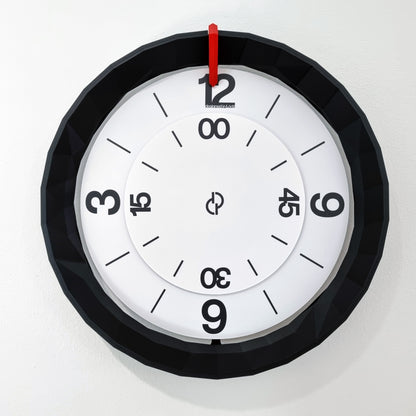 LOWPOLY1 Medium Black/Red/White #2 Wall Clock