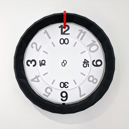 LOWPOLY1 Medium Black/Red/White #3 Wall Clock