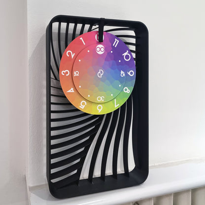 CUBE Small Black/Black/Mosaic Shelf Clock