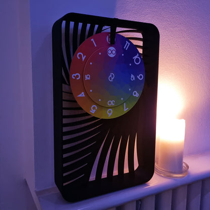 CUBE Small Black/Black/Mosaic Shelf Clock