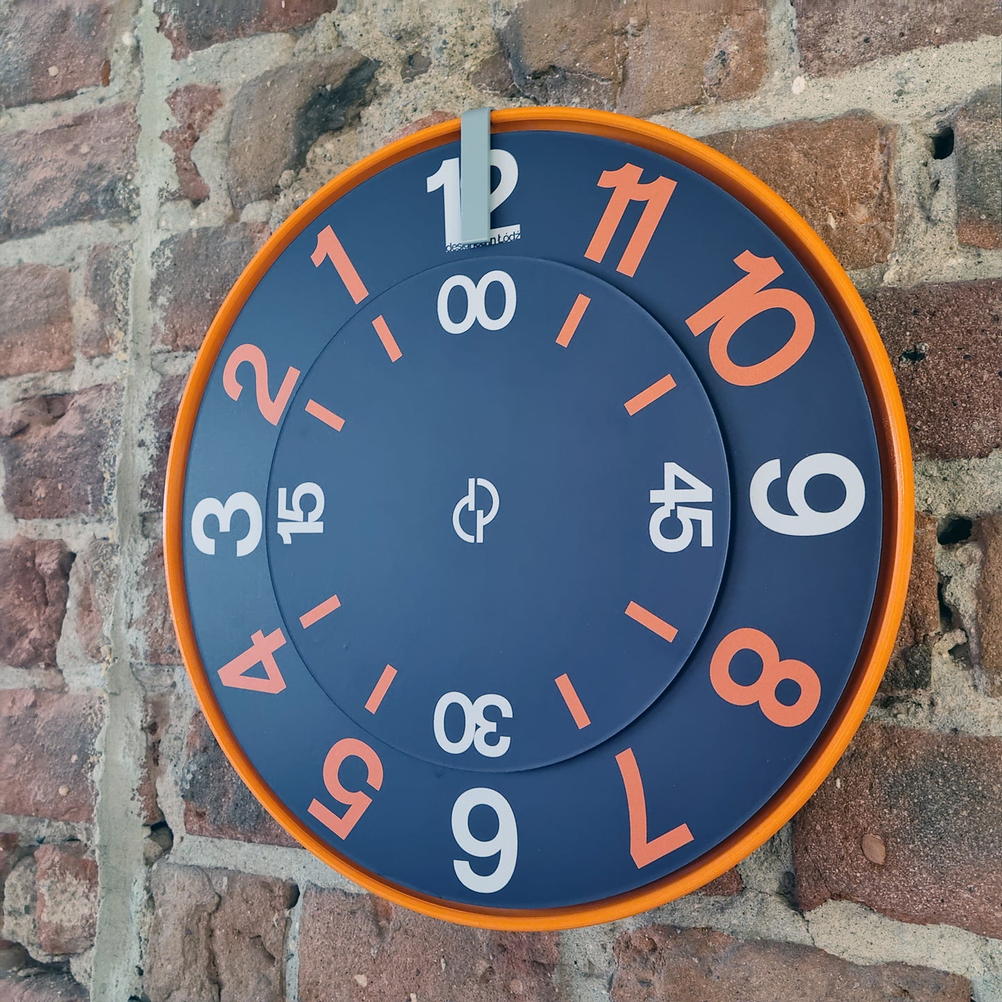 FIRST Medium Orange/Grey/DBO #2 Wall Clock