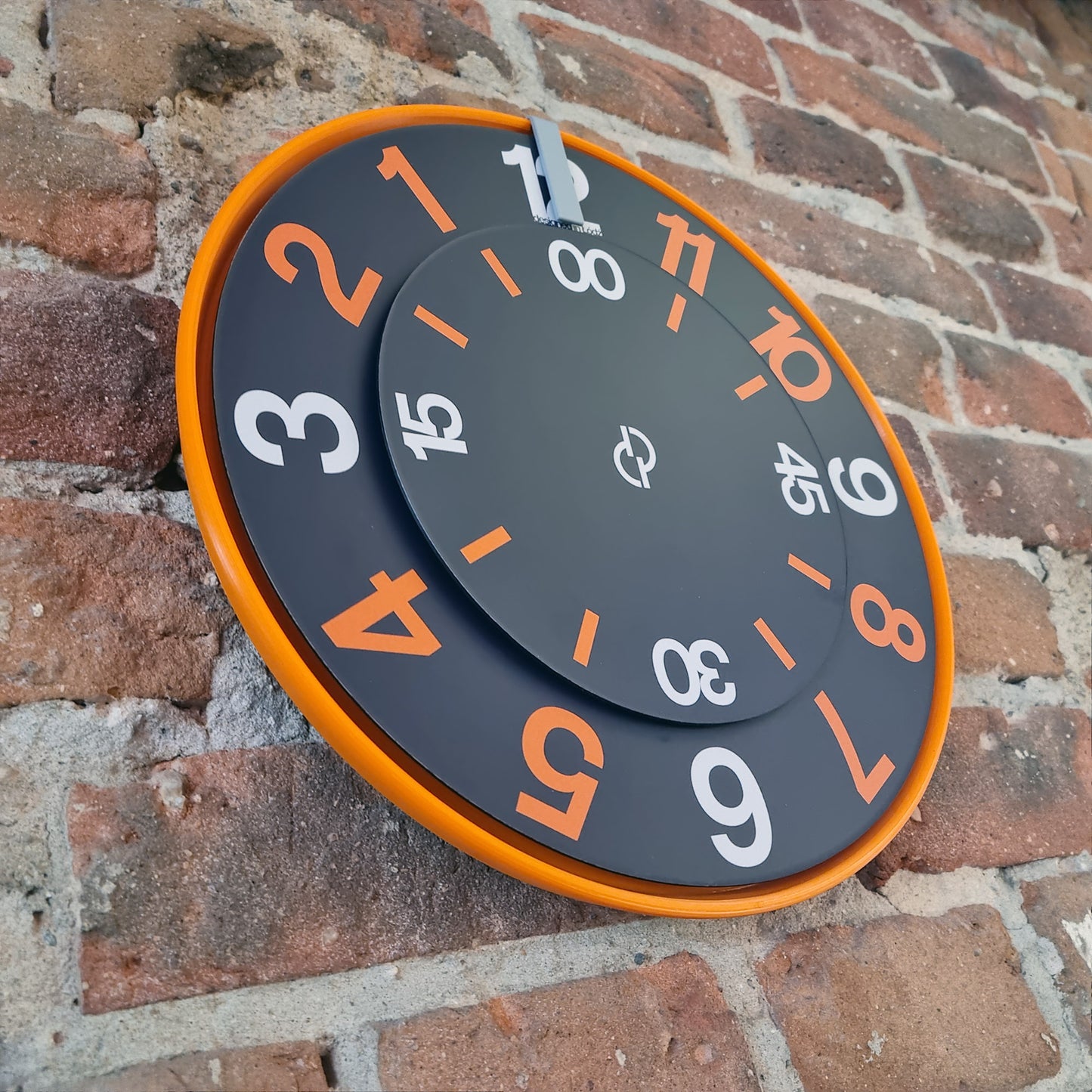 FIRST Medium Orange/Grey/DBO #2 Wall Clock