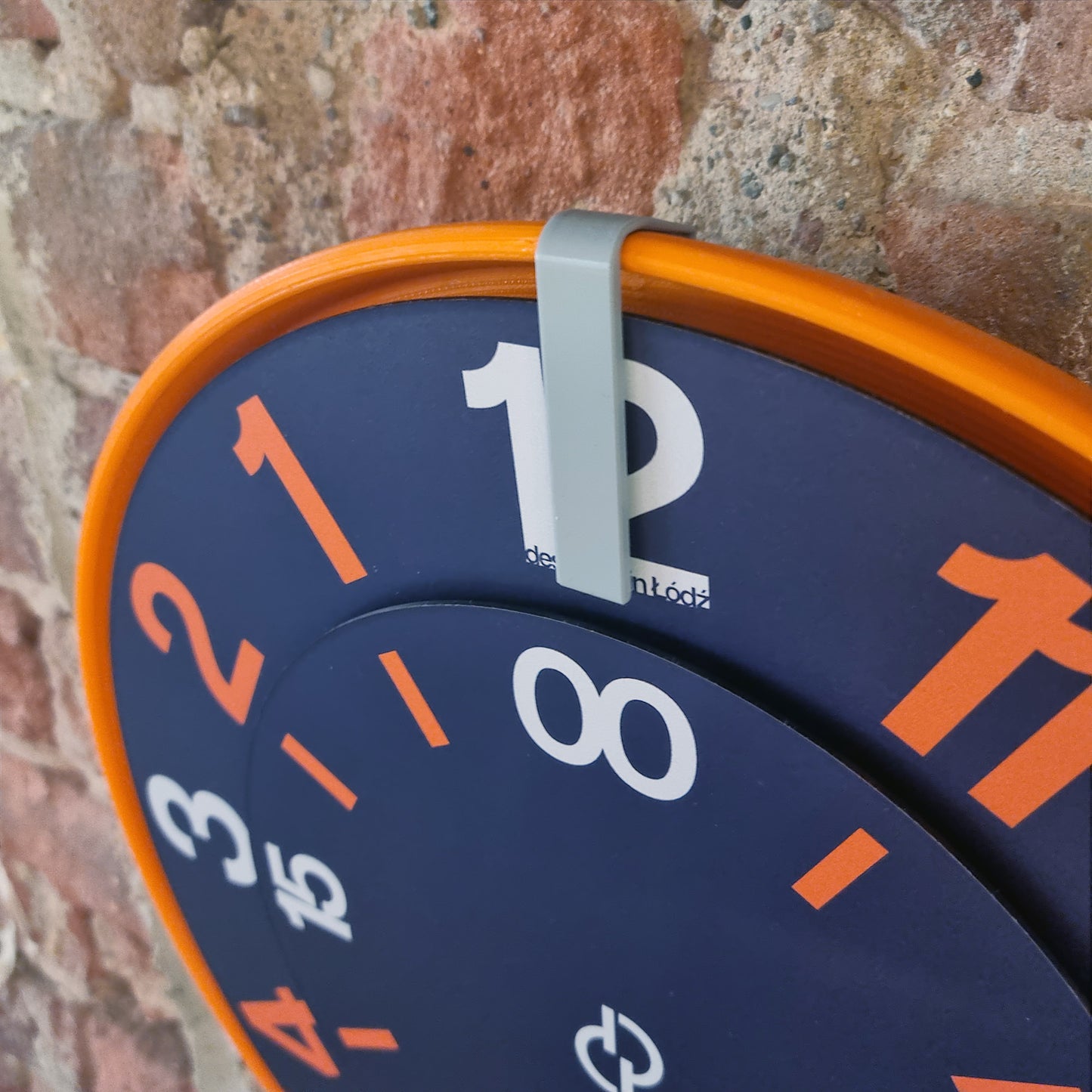 FIRST Medium Orange/Grey/DBO #2 Wall Clock