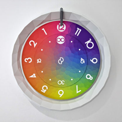 LOWPOLY1 Medium White/Gray/Mosaic #1 Wall Clock