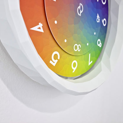 LOWPOLY1 Medium White/Gray/Mosaic #1 Wall Clock