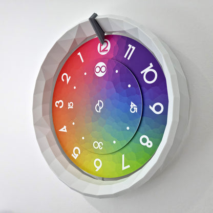 LOWPOLY1 Medium White/Gray/Mosaic #1 Wall Clock