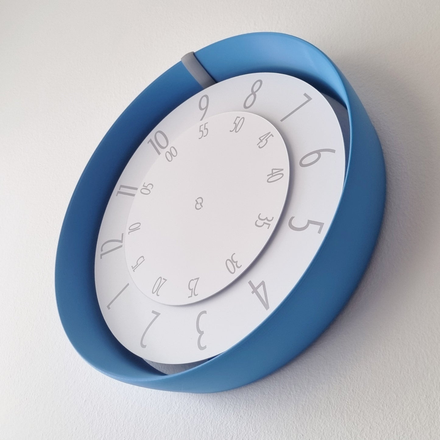 FLOW Medium Blue/Grey/White Wall Clock