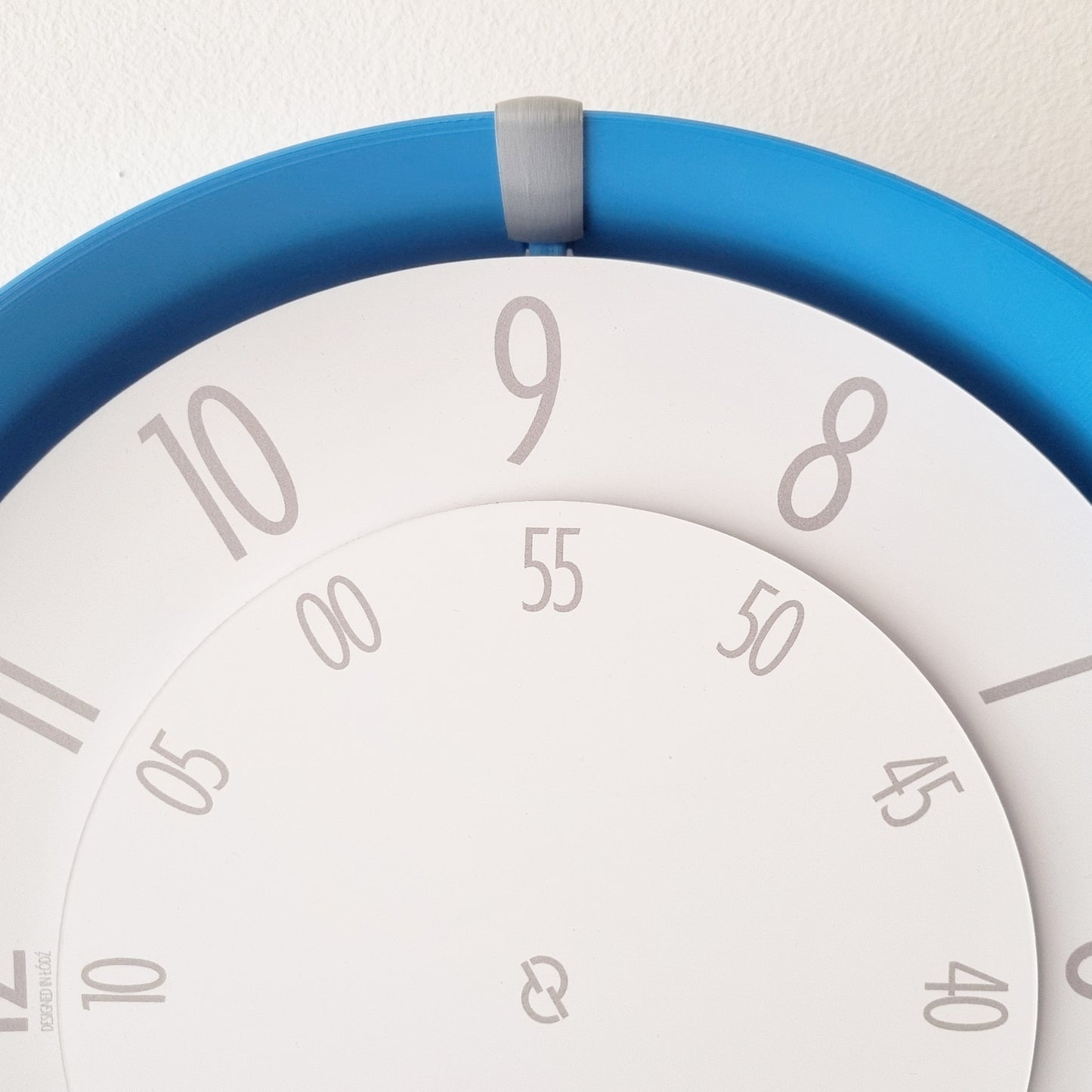 FLOW Medium Blue/Grey/White Wall Clock