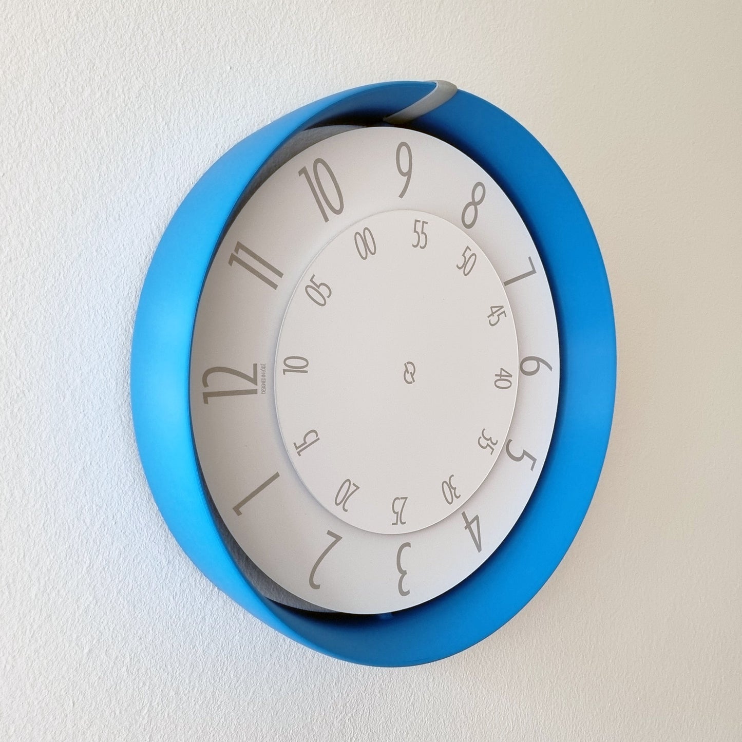 FLOW Medium Blue/Grey/White Wall Clock