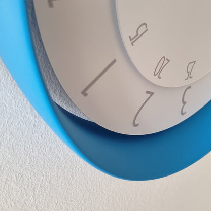 FLOW Medium Blue/Grey/White Wall Clock