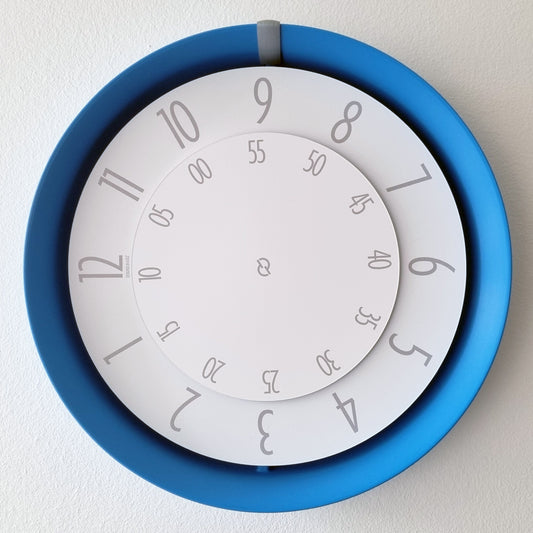 FLOW Medium Blue/Grey/White Wall Clock