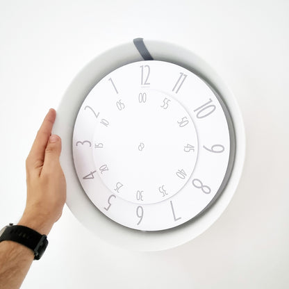 FLOW Medium White/Grey/White Wall Clock