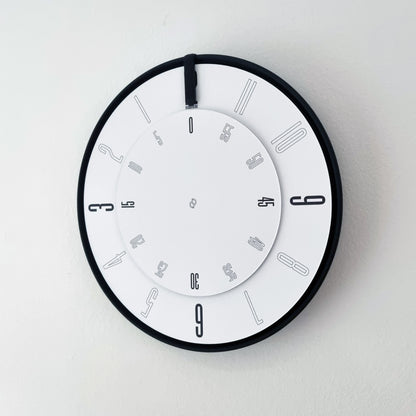 FIRST Medium Black/Black/White Wall Clock