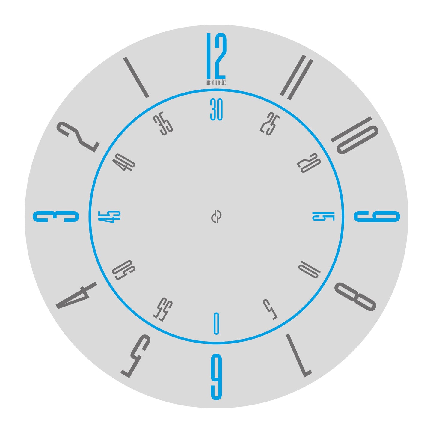 FIRST LightGrey/Blue clock faces size: M